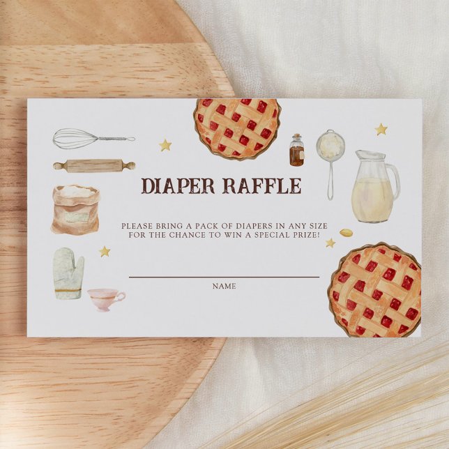 Modern Cutie Pie Baby Shower Diaper Raffle Enclosure Card (Creator Uploaded)