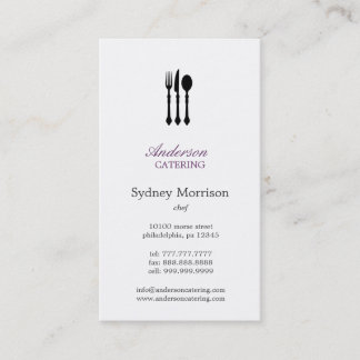 Modern Cutlery Chef/Catering/Restaurant Business Card