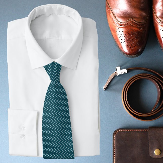 Modern Cyan Diamond Pattern Neck Tie (Creator Uploaded)