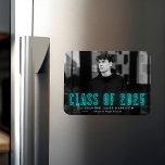 Modern Cyan Neon Class of 2025 Photo Graduation Magnet<br><div class="desc">Announce your grad's special achievement with our neon graduation magnets. The modern graduation magnet displays the graduate's horizontal photo with "Class of 2025" in cyan neon lettering. Personalise the photo graduation magnet by adding the graduate's name and school name. The graduation photo magnet is perfect for both high school and...</div>