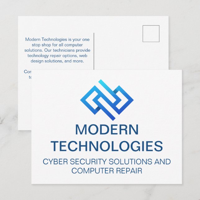 Modern Cyber Security Computer Technology Company Postcard (Front/Back)