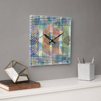 Modern Cyberpunk Geometric Op Art Wall Clock