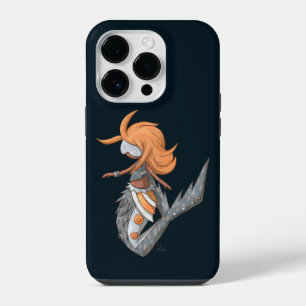 Modern Cyberpunk Mermaid Illustrated iPhone 14 Pro Case