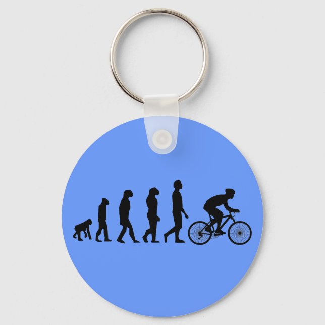 Modern Cycling Human Evolution Scheme Key Ring (Front)