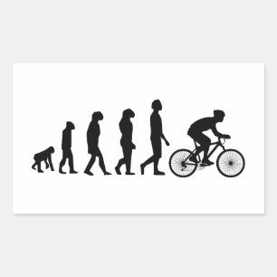Modern Cycling Human Evolution Scheme Rectangular Sticker
