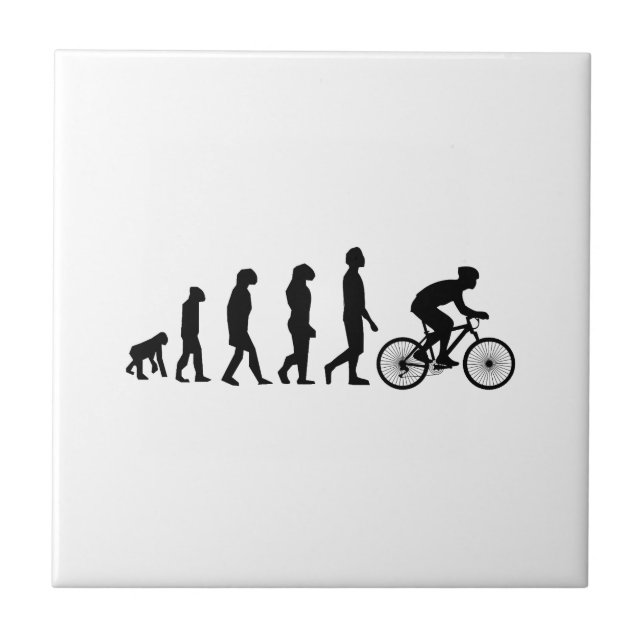 Modern Cycling Human Evolution Scheme Tile (Front)