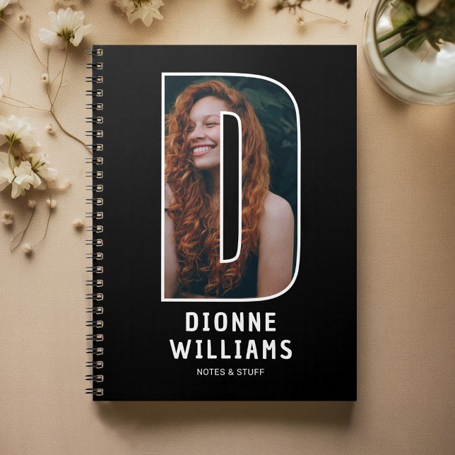Modern "D" Photo Initial Monogram Notebook (Creator Uploaded)