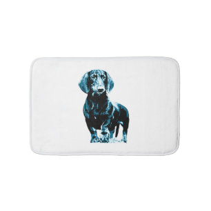 Modern dachshund design bath mat