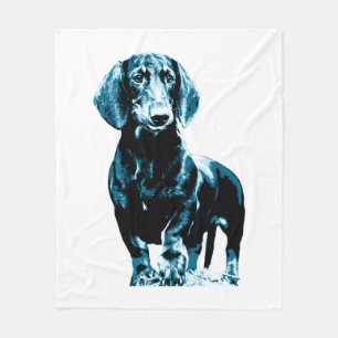 Modern dachshund design fleece blanket