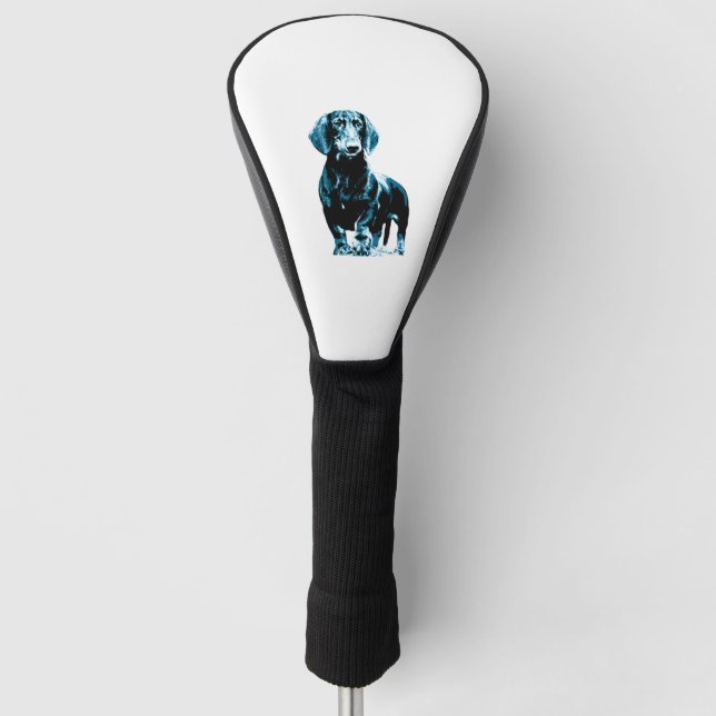 Modern dachshund design   golf head cover (Front)