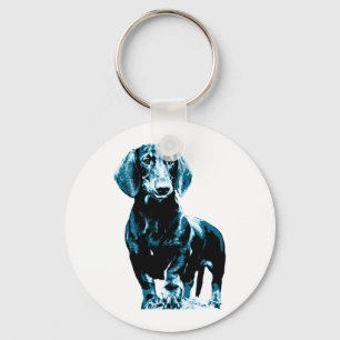 Modern dachshund design key ring