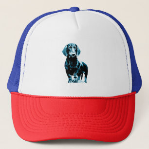 Modern dachshund design trucker hat