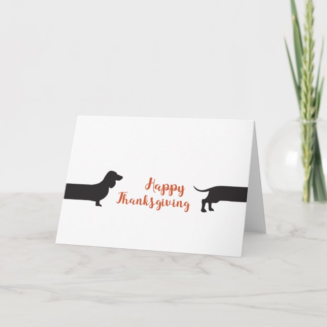 Modern Dachshund Halloween Card (Front)