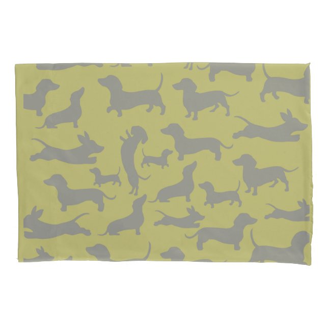 Modern Dachshund Pillowcase (Front)