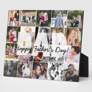 Modern DAD 20 Photo Collage Happy Father's Day Plaque