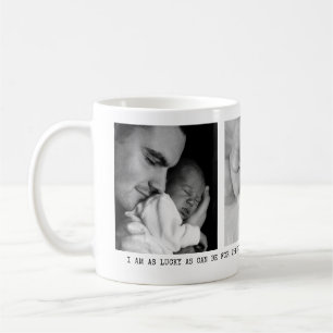 Modern, Dad, 3 photos personalised message Coffee Mug