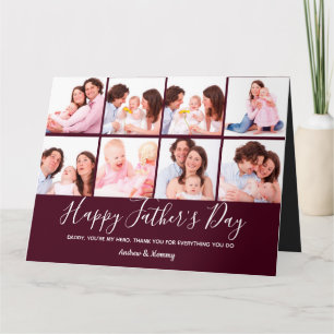 Modern Dad 8 Photo Collage Father's Day gift Card