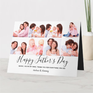 Modern Dad 8 Photo Collage Father's Day gift  Card