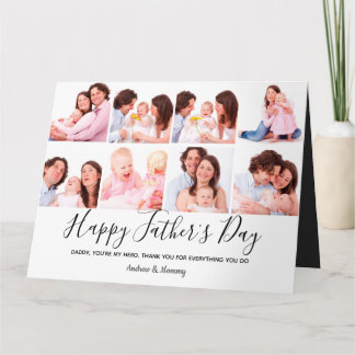 Modern Dad 8 Photo Collage Father's Day gift Card