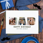 Modern "DAD" Cutout 3 Photo Birthday Card<br><div class="desc">Show your dad just how much you love him on his birthday with this trendy custom photo greeting card. Easily add your personal message & photos using the "personalise this template" box.</div>