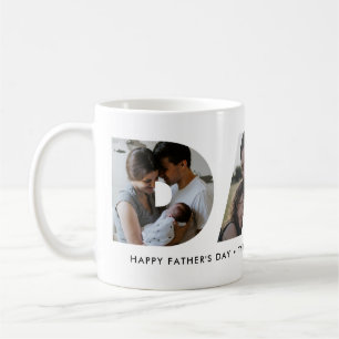 Modern DAD Daddy Photo Collage Cutout Father's Day Coffee Mug