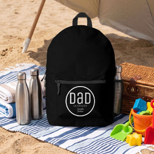 Modern Dad Established Simple Kids Names Printed Backpack