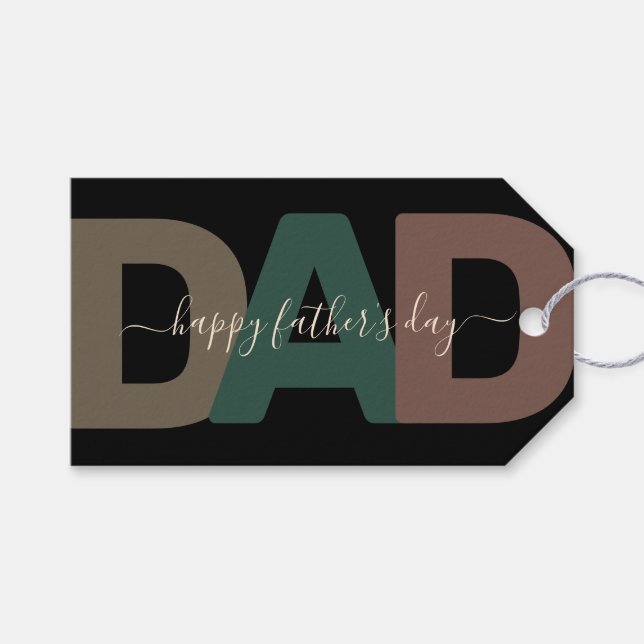 Modern "Dad" Father's Day Gift Tags (Front (Horizontal))