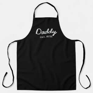 Modern Dad Kids Names Father's Day Script Apron