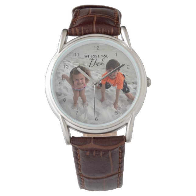 Modern Dad Kids Photo Fathers Day Watch (Front)