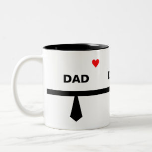 Modern Dad Neck Tie on Black & White Two-Tone Coffee Mug