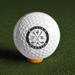 Modern Dad Personalised Name Golf Lover Clubs Balls