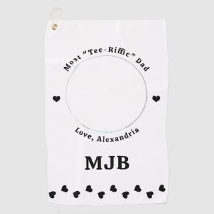 Modern DAD Personalised Picture Create Golfer  Golf Towel