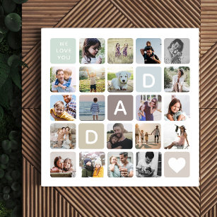 Modern Dad Photo Collage Father's Day Family Love Canvas Print