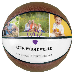 Modern Dad Photo Collage Fathers Day keepsake Gift Basketball