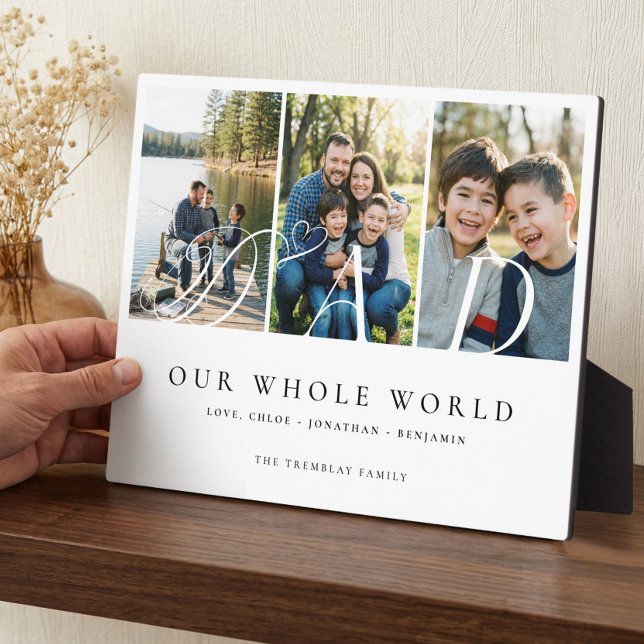 Modern Dad Photo Collage Fathers Day keepsake Gift Plaque (Modern Dad Photo Collage Fathers Day keepsake Gift Plaque)