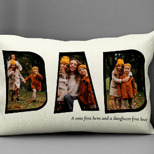 Modern Dad photo  collage script  Lumbar Cushion