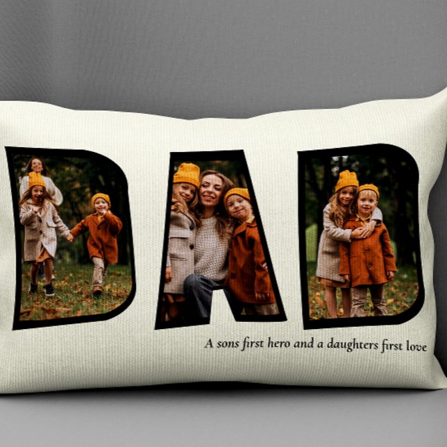 Modern Dad photo  collage script  Lumbar Cushion (Creator Uploaded)