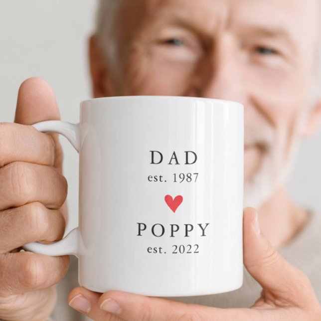 Modern Dad | Poppy Year Est. Coffee Mug (Creator Uploaded)
