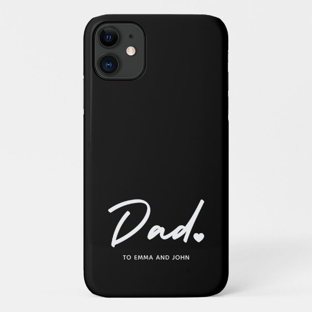 Modern Dad Script Kid's Name  Case-Mate iPhone Case (Back)