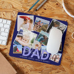 Modern DAD 'We Love You' Photo Collage Mouse Mat<br><div class="desc">Let dad know how much he is loved with this modern photo collage mouse pad, featuring ten (10) insta photographs of your choice that can easily be downloaded from your phone or computer on a trendy navy blue background, the text - DAD in sky blue bold text with elegant white...</div>