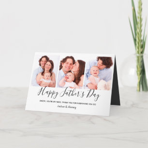 Modern Dada 3 Photo Collage Father's Day dad gift Card