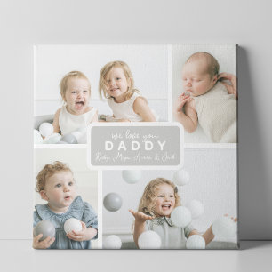 Modern Daddy 4 Photo Grey Plaque