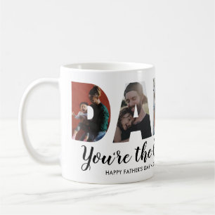 Modern DADDY 5 Photo Best Dad Ever Father's Day Coffee Mug