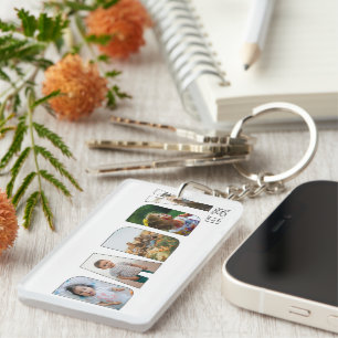 Modern Daddy 5 Photo Father's Day Typography Key Ring