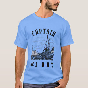 Modern Daddy Father Captain Dad Black T-Shirt