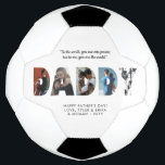 Modern DADDY Photo Collage Chic Happy Father's Day Football<br><div class="desc">Modern DADDY Photo Collage Chic Happy Father's Day Soccer Ball</div>