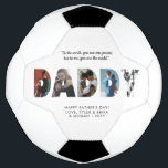 Modern DADDY Photo Collage Chic Happy Father's Day Football<br><div class="desc">Modern DADDY Photo Collage Chic Happy Father's Day Soccer Ball</div>