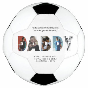 Modern DADDY Photo Collage Chic Happy Father's Day Football