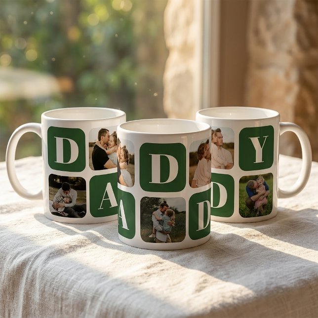 Modern Daddy Photo Collage Coffee Mug (Creator Uploaded)