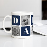 Modern Daddy Photo Collage Coffee Mug<br><div class="desc">Customize this cute modern mug design to celebrate a new dad this Father's Day! Design features alternating squares of photos and deep navy blue letter blocks spelling "daddy" in modern serif lettering. Add five of your favorite square photos (perfect for Instagram!) using the templates provided.</div>
